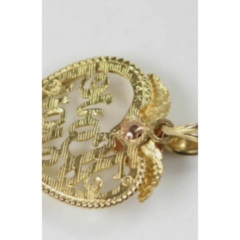 14k Solid gold heart I love you necklace pendant mother's day valentine