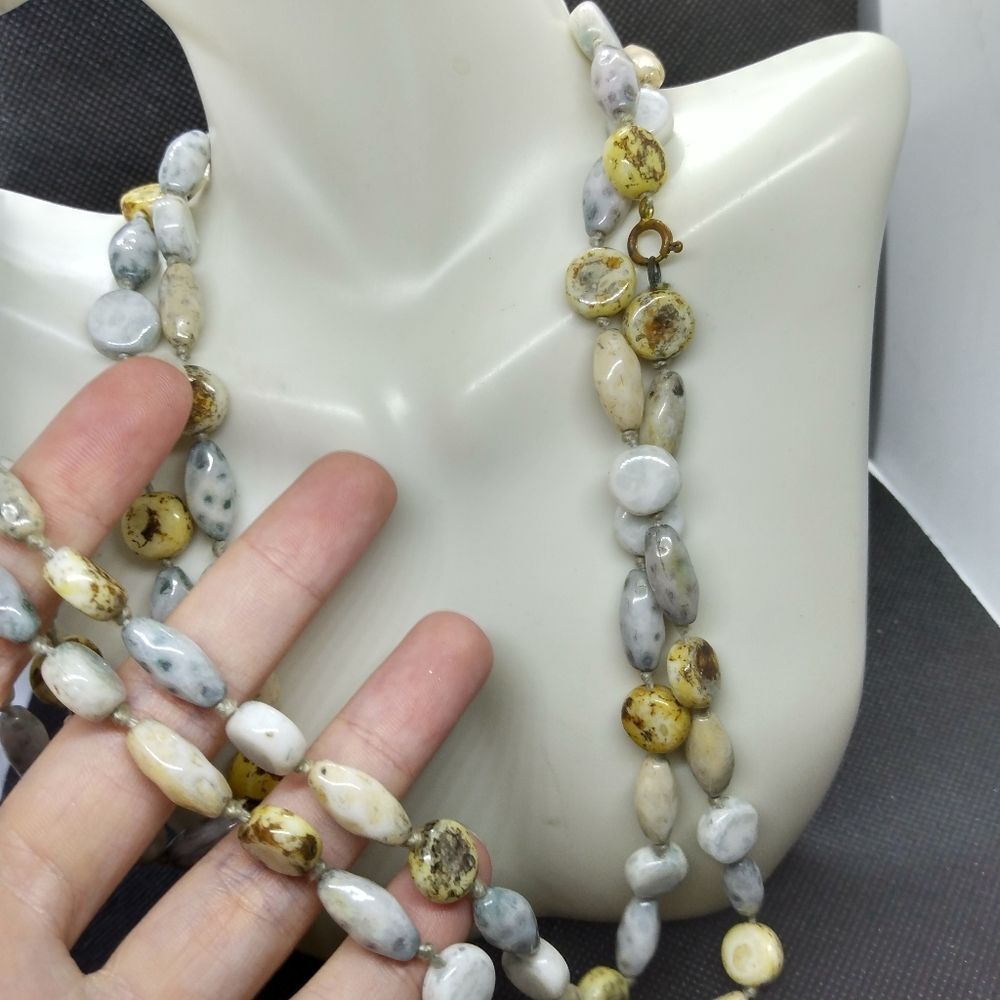❤️Dzi Old Carnelian Agate Ancient Himalayan Tibetan Spiritual Jewelry necklace