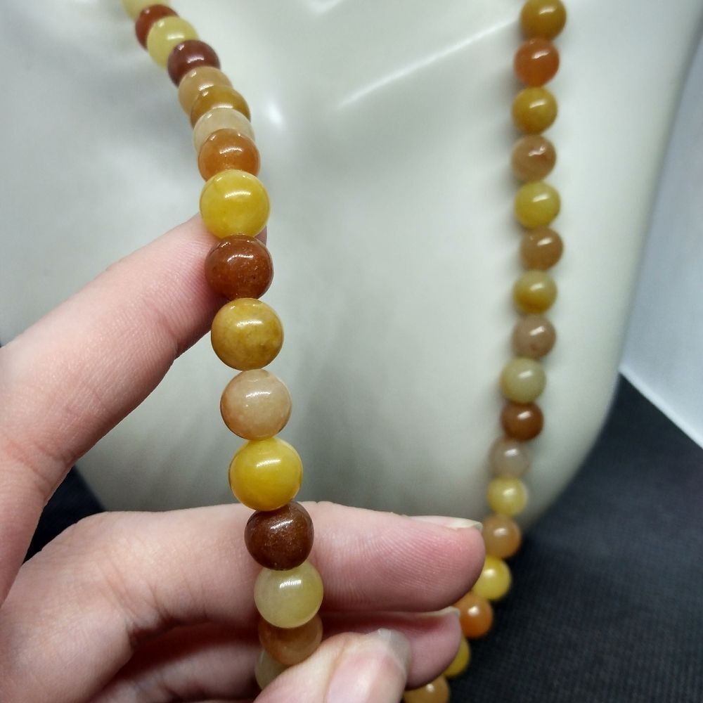 Natural amber and carnelian heavy beaded necklace