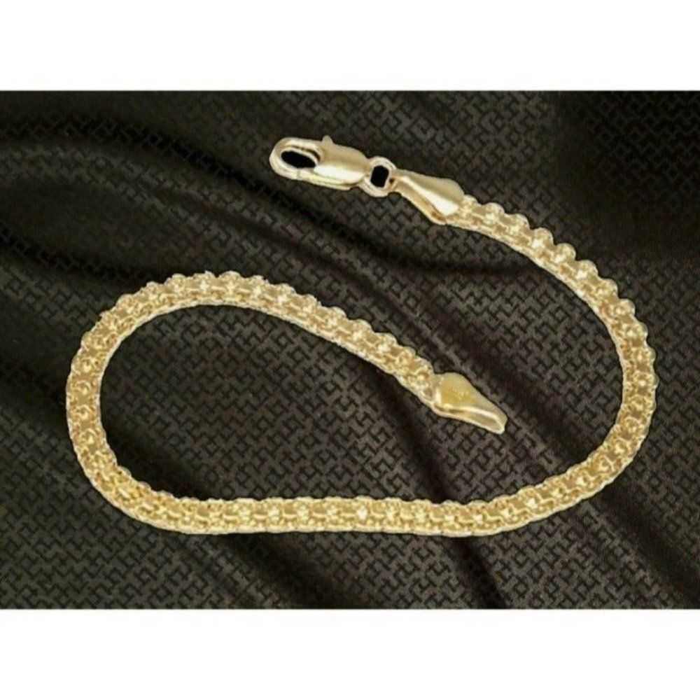 14kt Italy stamped gold Bonded Braided chain anklet