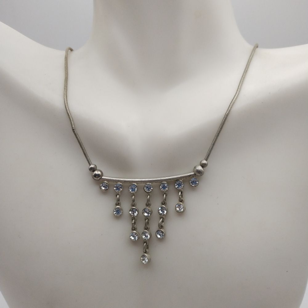 Bar Crystal drop chandelier necklace
