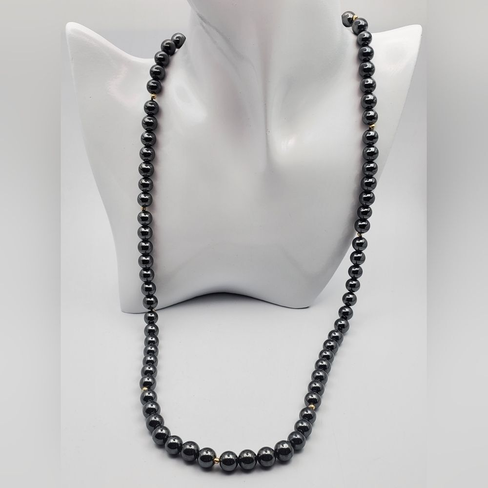 14k gold black pearl necklace 14k gold beading detail ✨️ N1902 stunning 😍