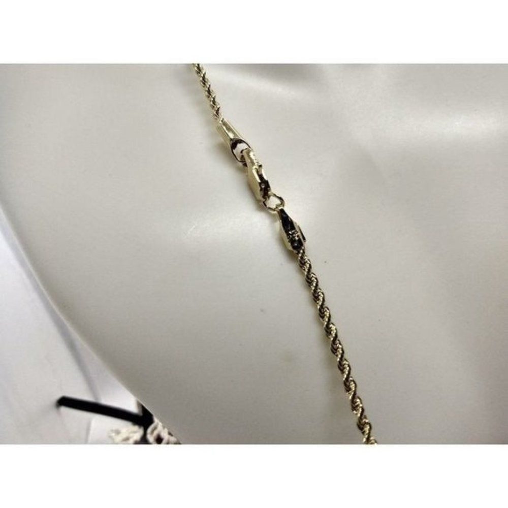 14kt Italy stamped gold Bonded rope necklace unisex men or women 24 inch