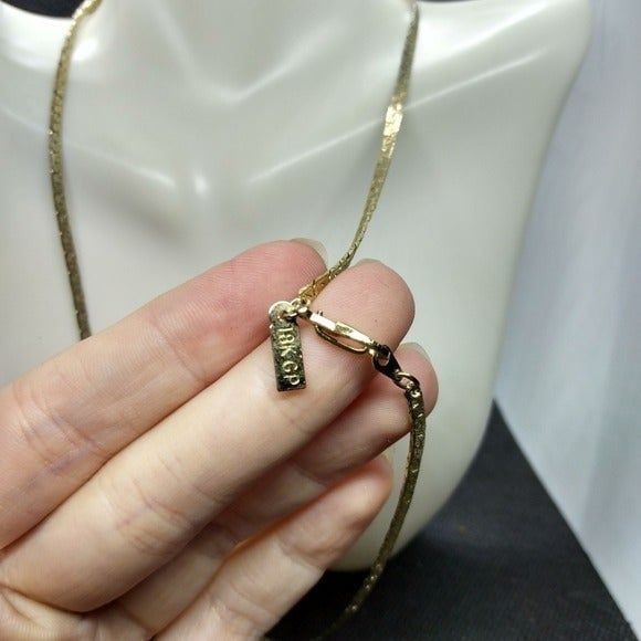 18k gp herringbone flash necklace