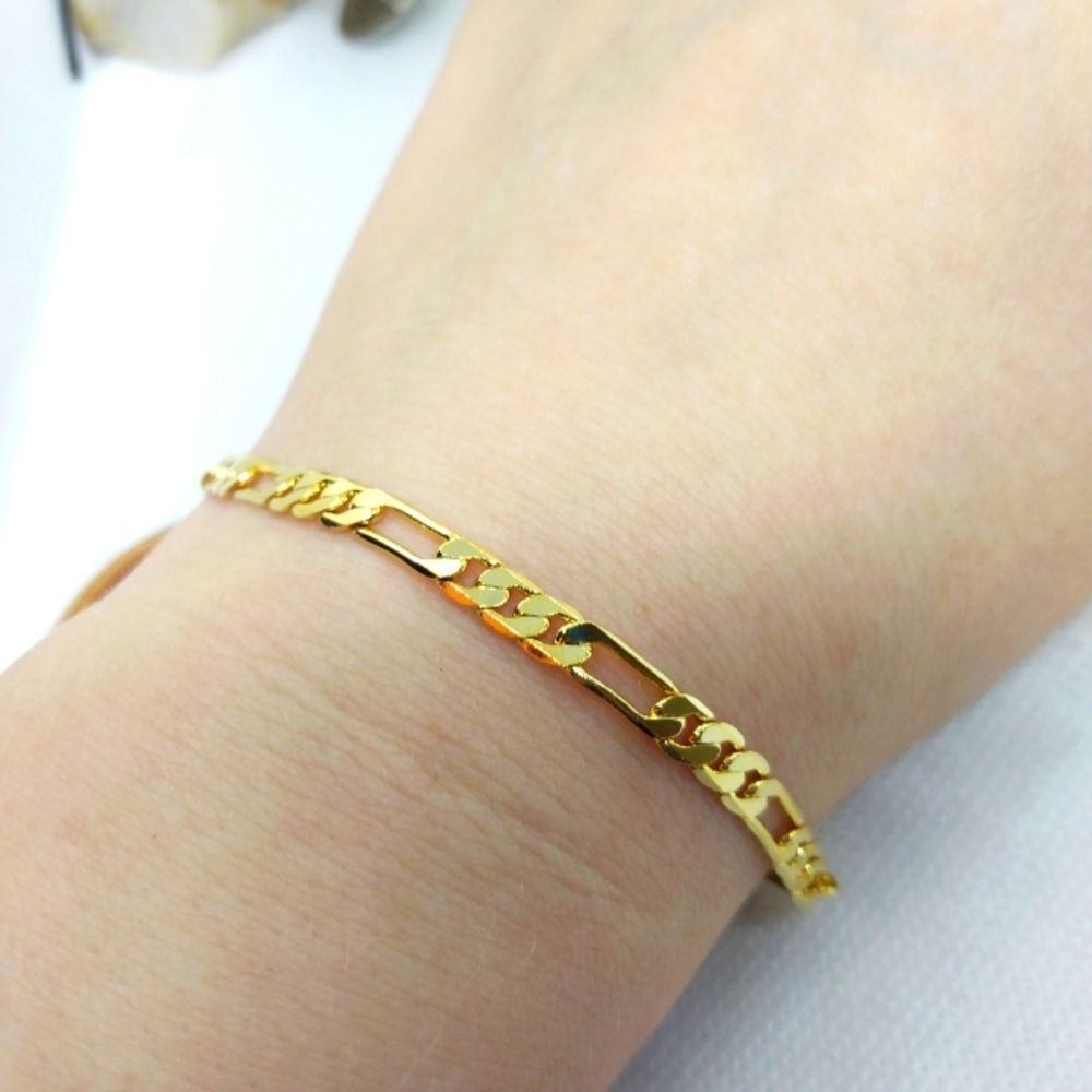 ❤️14kt gold Bonded stamped Mariner chain link bracelet masculine or feminine