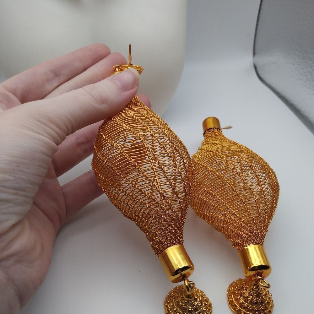 ❤️2 gram gold plated African party wear earrings large
