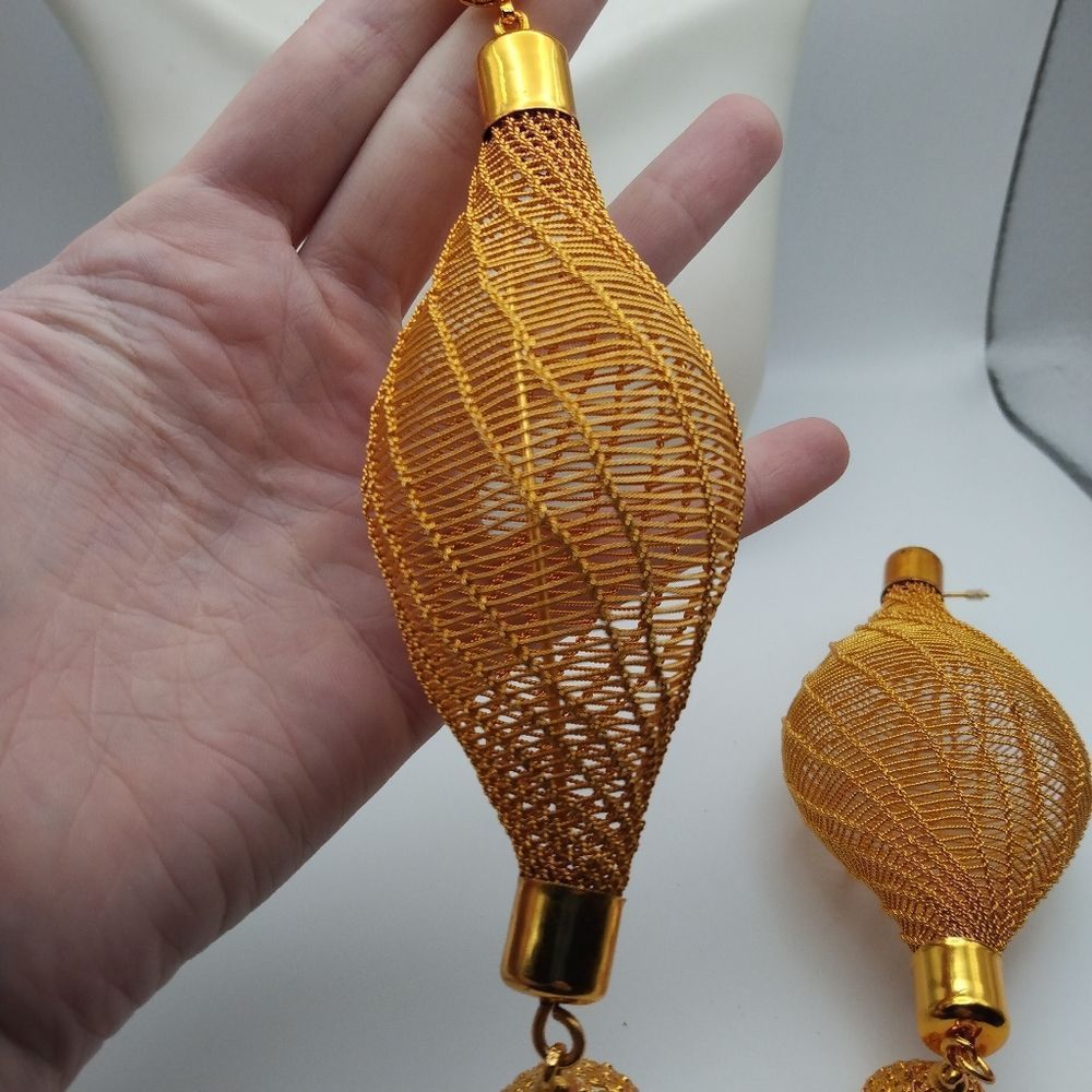 ❤️2 gram gold plated African party wear earrings large