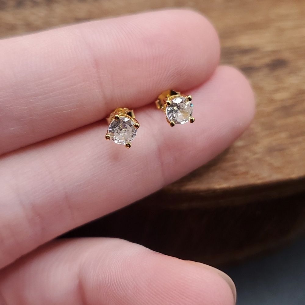 14kt gold yellow gold earrings unisex masculine or feminine fine …