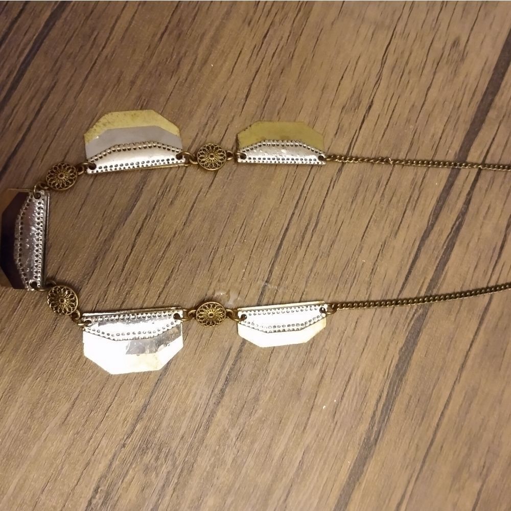 Multi moon silver tribal necklace