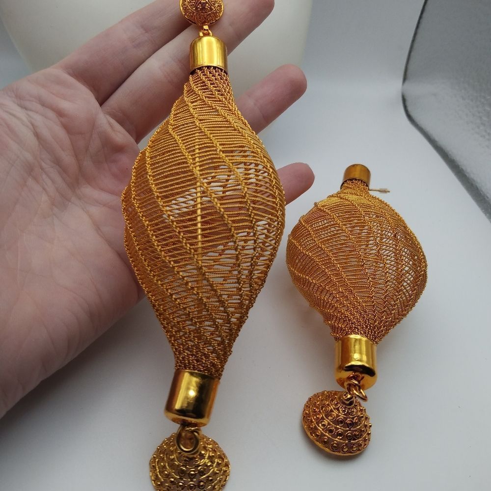 ❤️2 gram gold plated African party wear earrings large