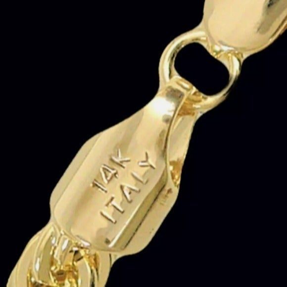 14kt gold stamped chain necklace masculine or feminine fine jewelry italy
