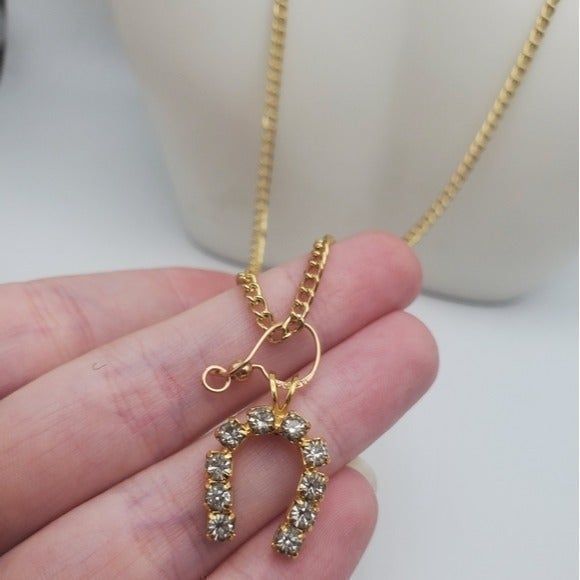 14k horseshoe necklace estate find unique good luxury luck