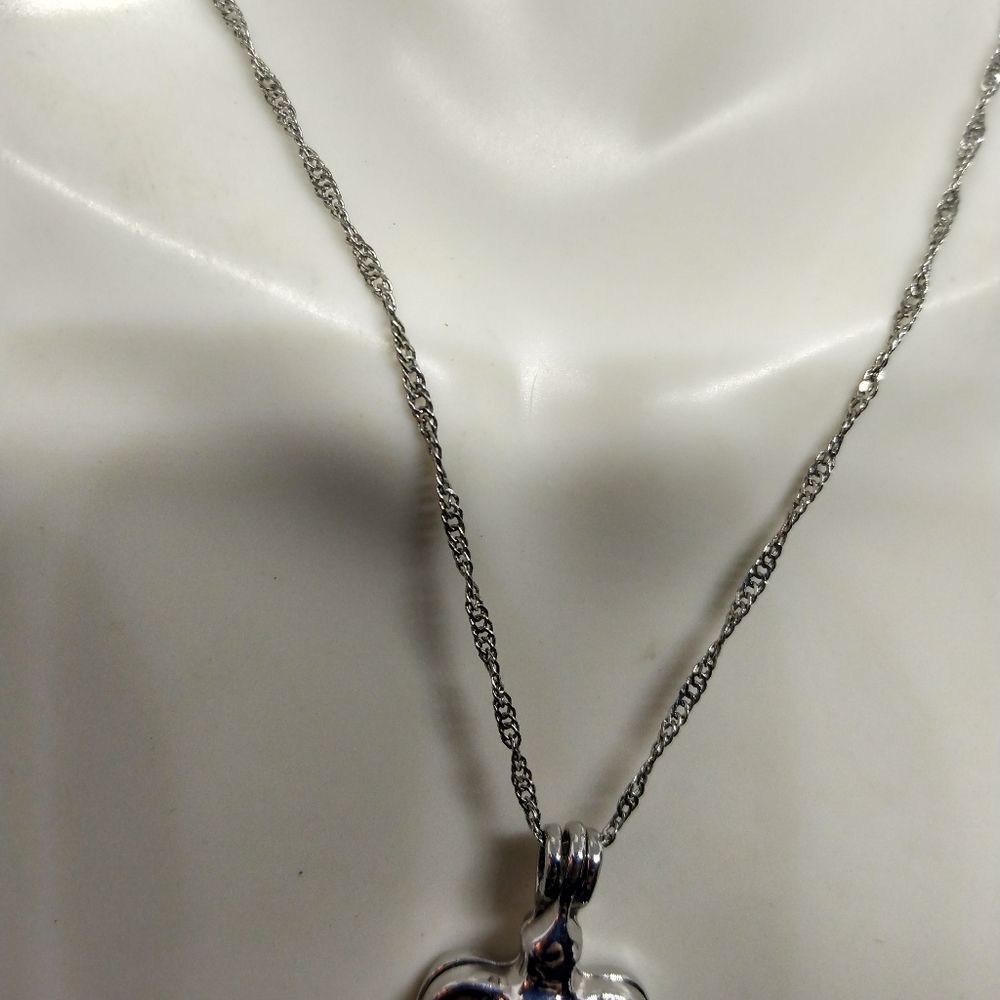 ❤️18k white gold plated sea turtle with authentic pearl caged pendant necklace