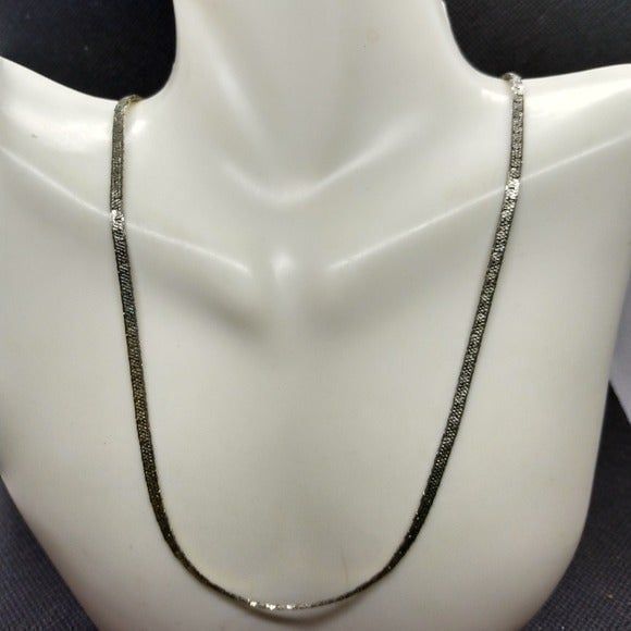 18k gp herringbone flash necklace