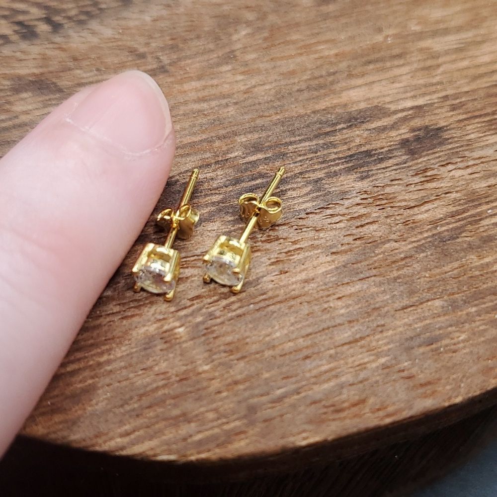 14kt gold yellow gold earrings unisex masculine or feminine fine …