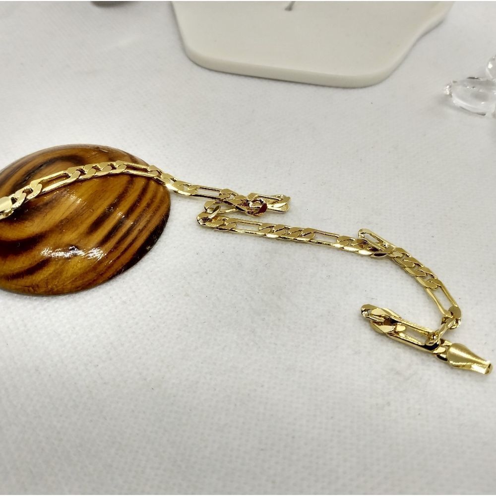 ❤️14kt gold Bonded stamped Mariner chain link bracelet masculine or feminine