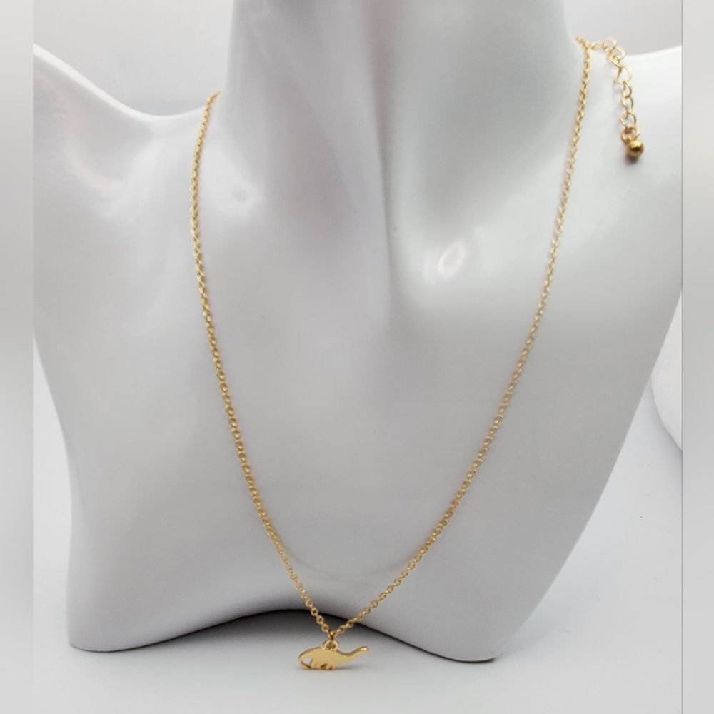 Gold plated novelty dinosaur necklace N2009