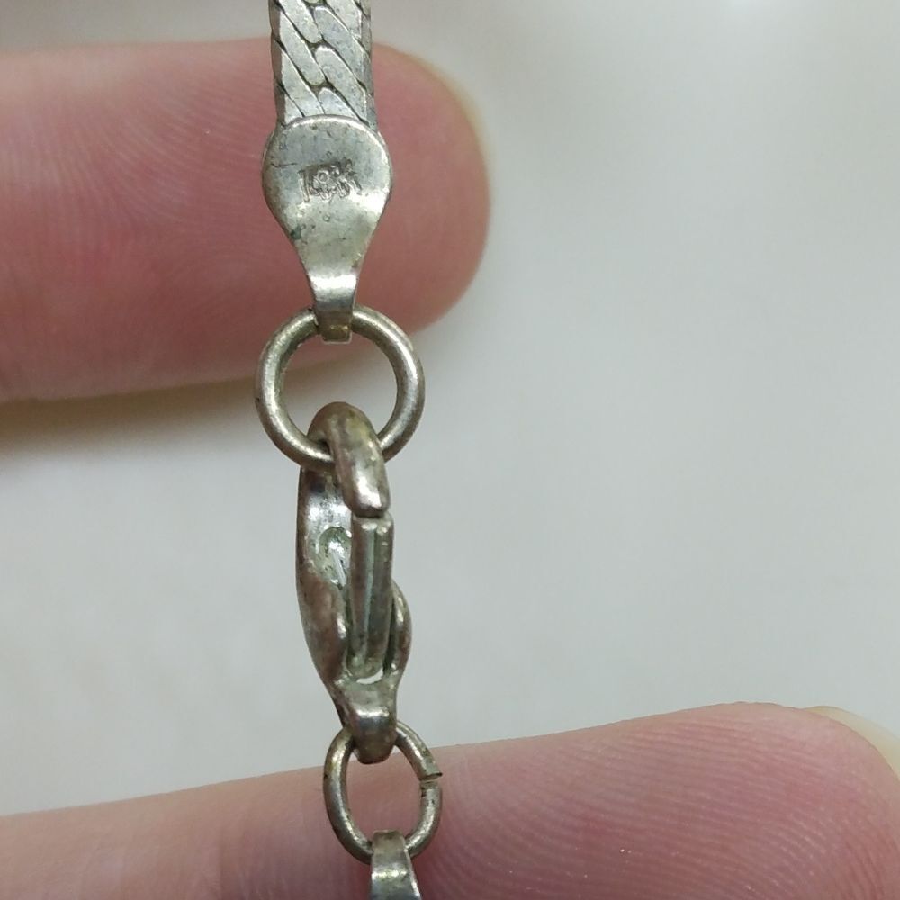❤️14k stamped white gold chain necklace unisex