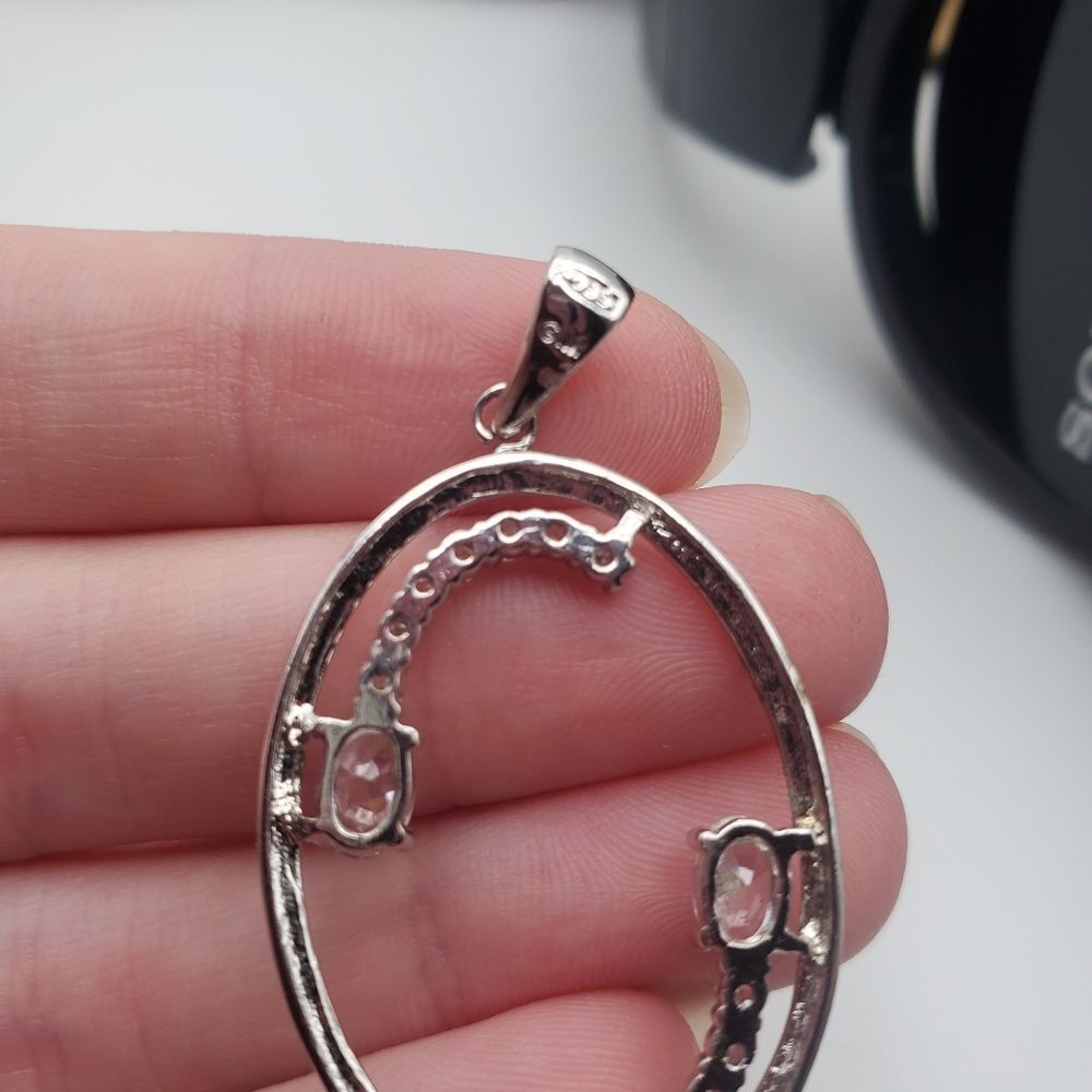 Sterling silver gm crystals Italian sourced necklace pendant needs cleaning