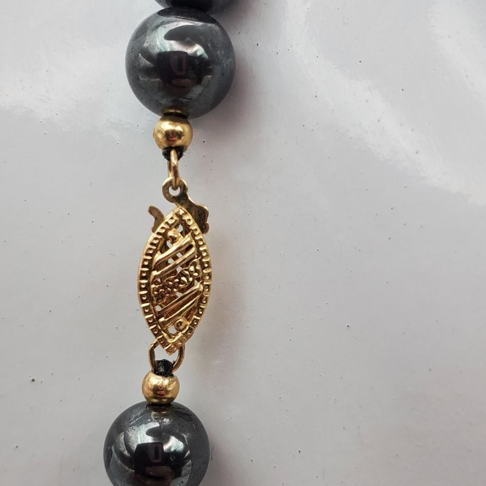 14k gold black pearl necklace 14k gold beading detail ✨️ N1902 stunning 😍