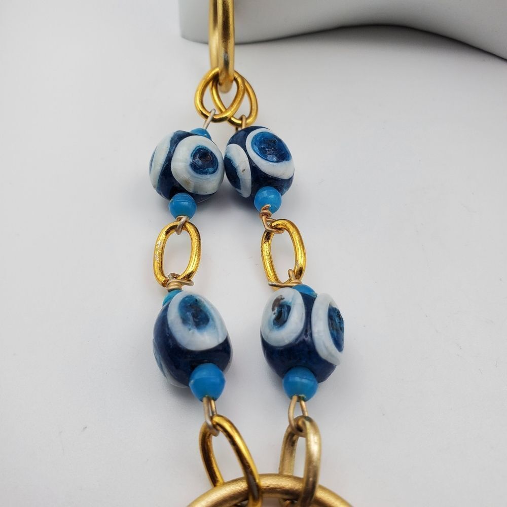 Antique evil eye nazar murano glass necklace N0639