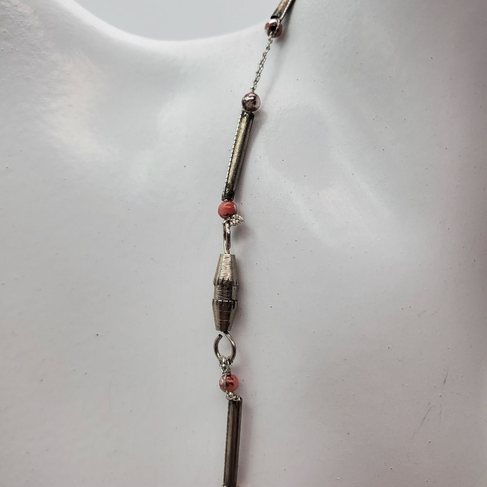 😇 Clossione sky blue glass‎ beaded necklace N1611