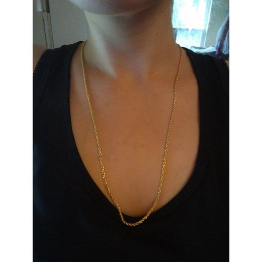 14kt Italy stamped gold bonded rope necklace unisex men or women masculine or f…