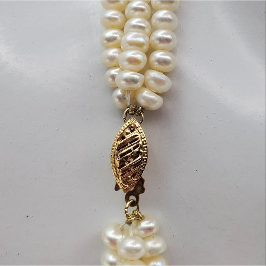 14k gold solid pearl and gold ball necklace‎ retails $8000+ earths essence N0503