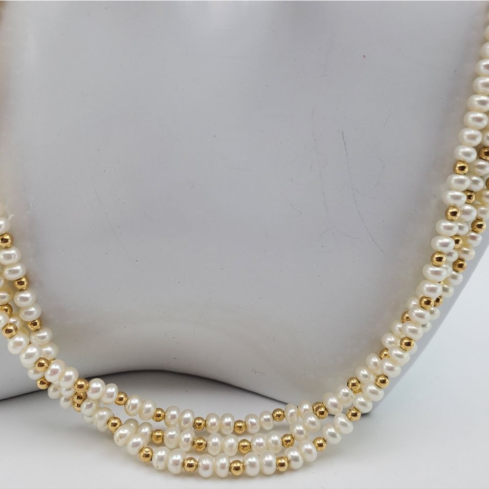 14k gold solid pearl and gold ball necklace‎ retails $8000+ earths essence N0503