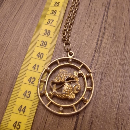 ❤️Celebrity new York‎ zodiac horoscope pisces mystic fish necklace pendant