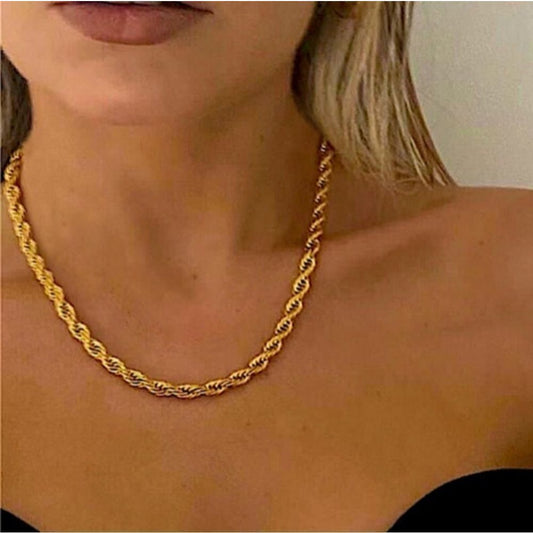 14k stamped gold Bonded chain necklace unisex masculine or feminine‎ choker 16"