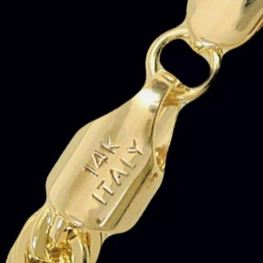 14kt gold stamped chain necklace masculine or feminine fine jewelry italy