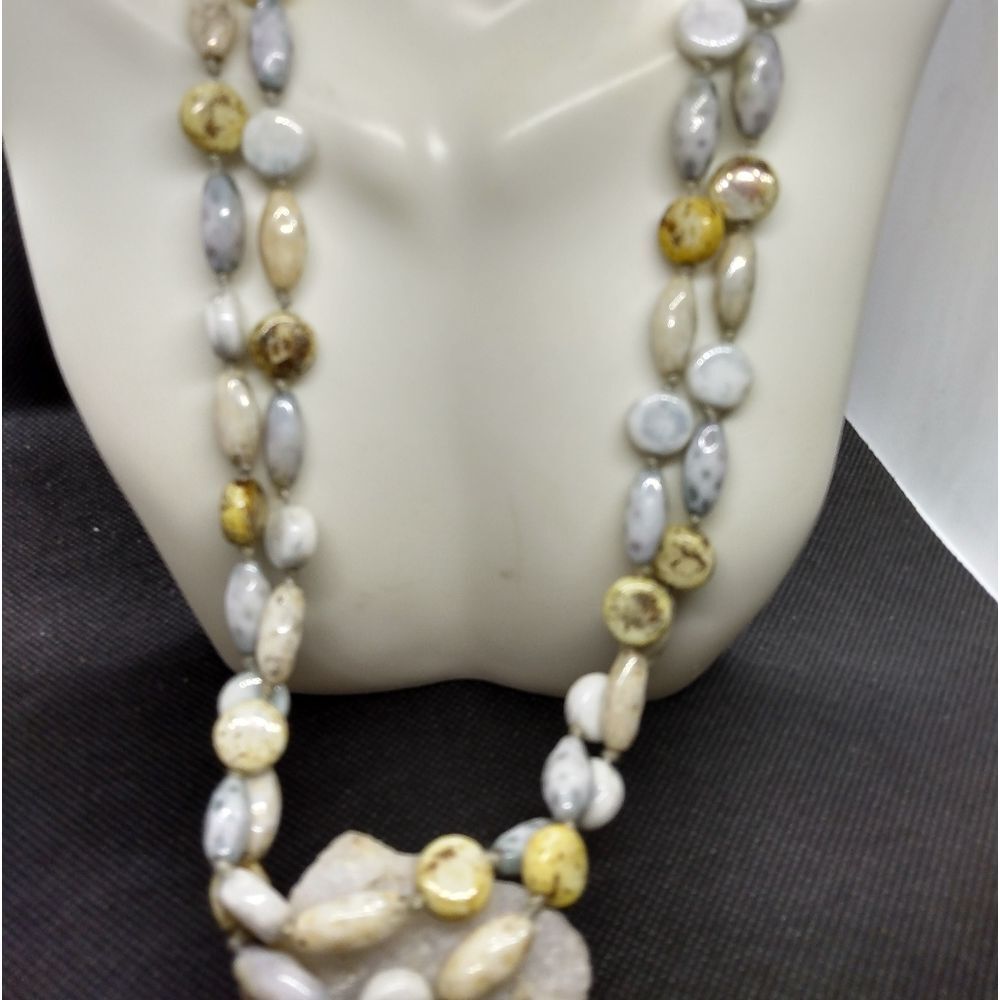 ❤️Dzi Old Carnelian Agate Ancient Himalayan Tibetan Spiritual‎ Jewelry necklace