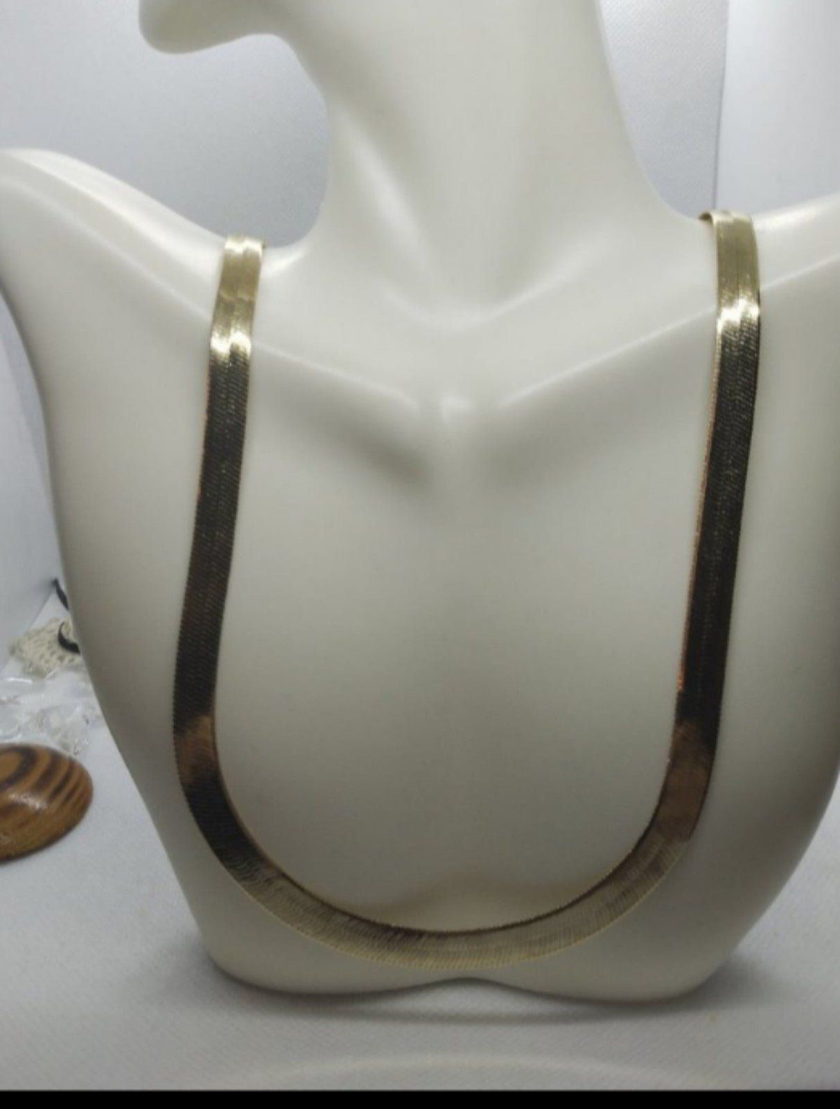 18k stamped gold bonded Thick herringbone chain necklace