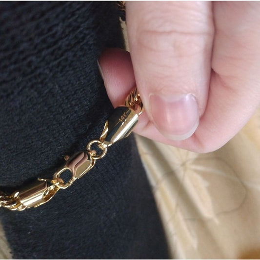 14kt Italy stamped gold Bonded Thick rope chain anklet