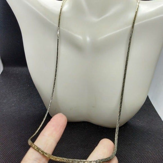 18k gp herringbone flash necklace