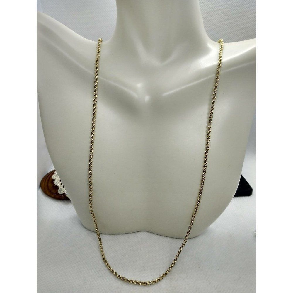 14kt Italy stamped‎ gold Bonded rope necklace