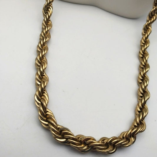 14k stamped estate rope chain necklace gold Bonded luxury styled unisex