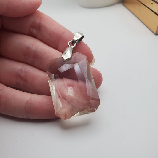 18kgf gold filled Swarovski crystal squared‎ faceted necklace pendant