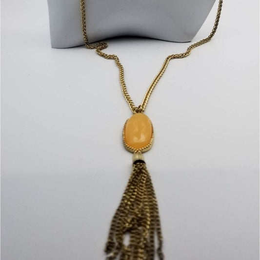 Yellow statement‎ sunny day tassel necklace