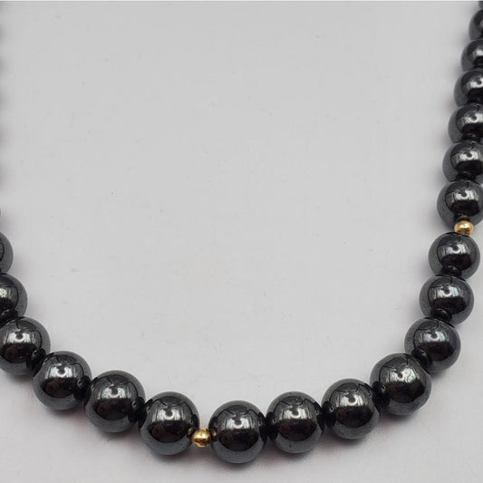14k gold black pearl necklace 14k gold beading detail ✨️ ‎ N1902 stunning 😍