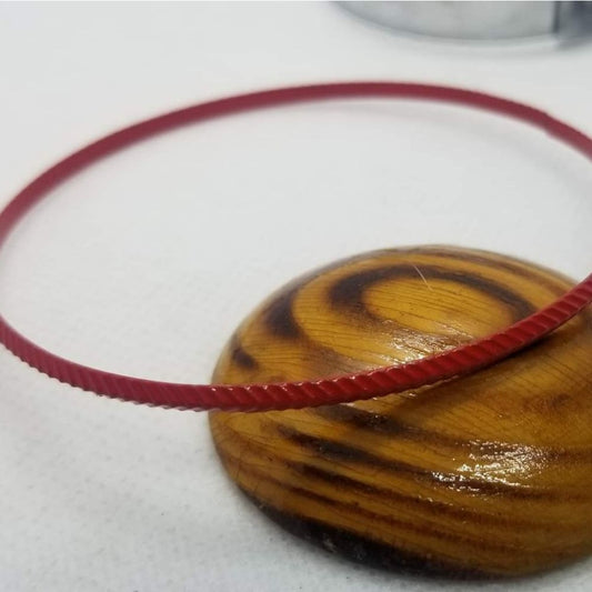 Red enamel metal bracelet bangle minimalist‎ jewelry simplistic styled