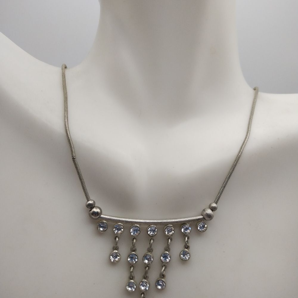 Bar‎ Crystal drop chandelier necklace