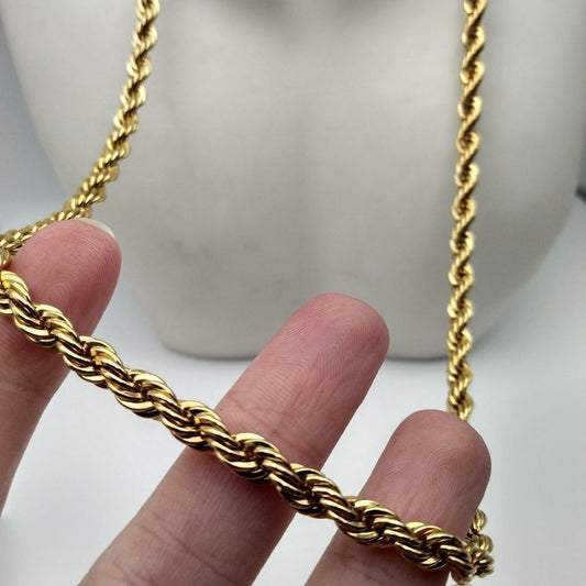 14k gold Bonded Stamped‎ braided chain necklace rope