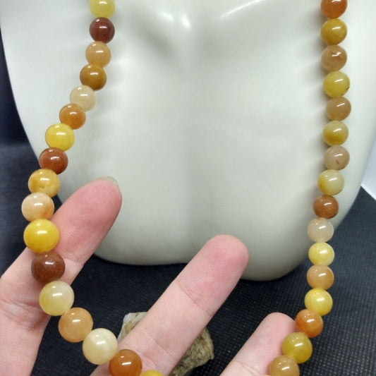 Natural amber and carnelian heavy beaded necklace