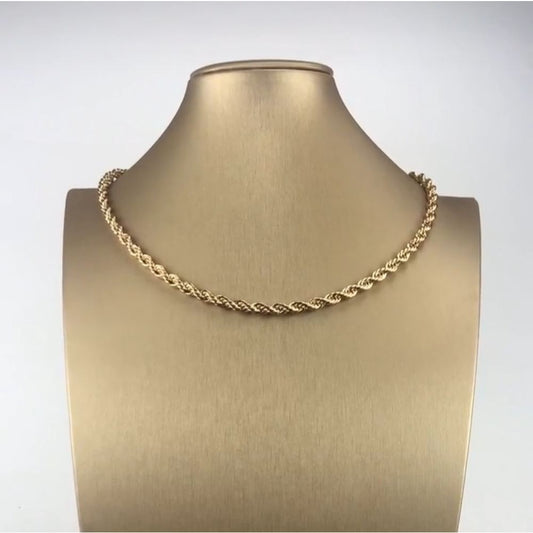 ❤️14k stamped gold rope‎ chain necklace unisex masculine or feminine