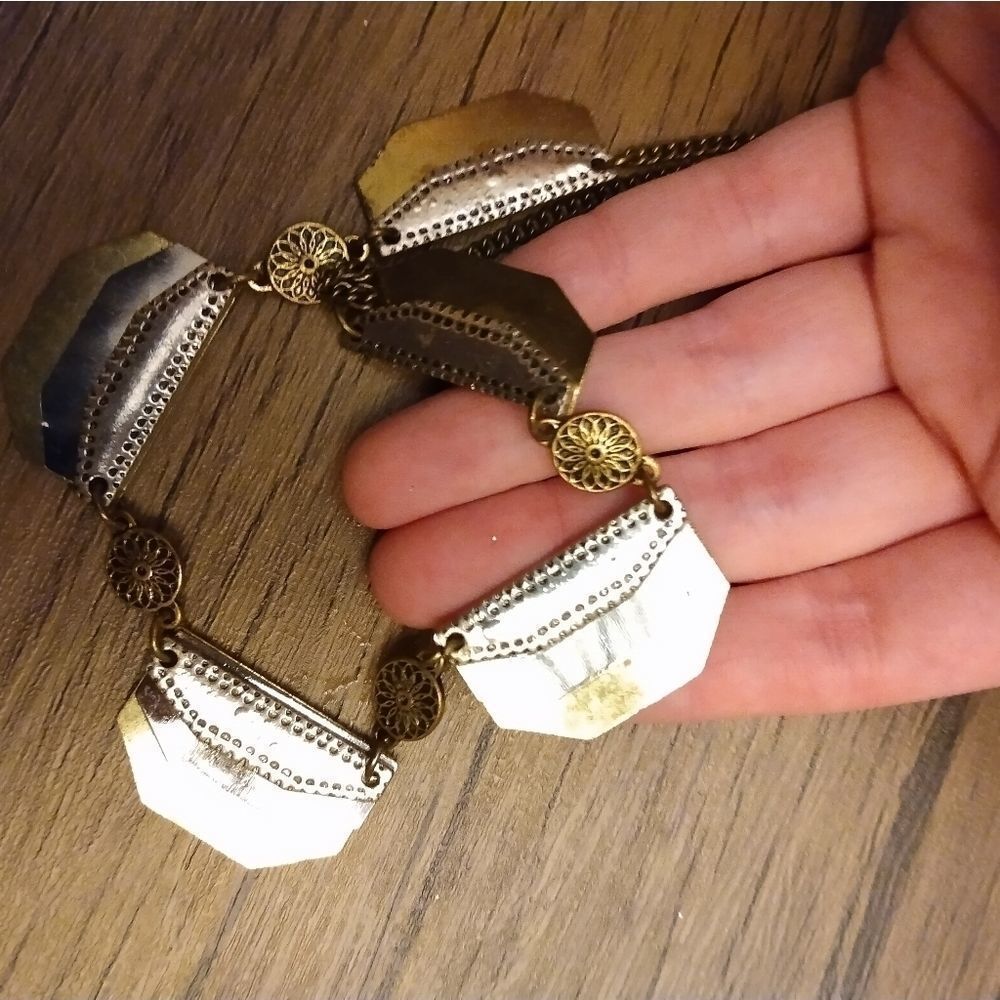Multi moon‎ silver tribal necklace