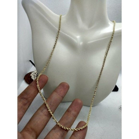 14kt Italy stamped gold Bonded rope necklace unisex men or women 24 inch