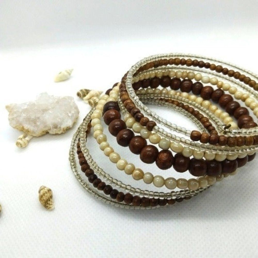 Boho multi layered beaded natural bracelet