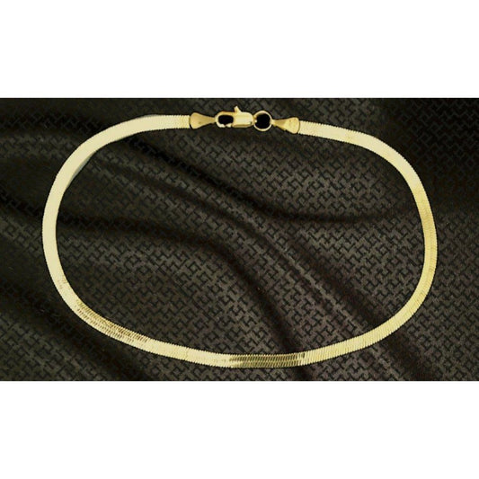 14kt Italy stamped gold Bonded herringbone anklet